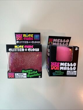 NeeDoh Mello Mallo & Nice Cube Glitter & Glow - Pink